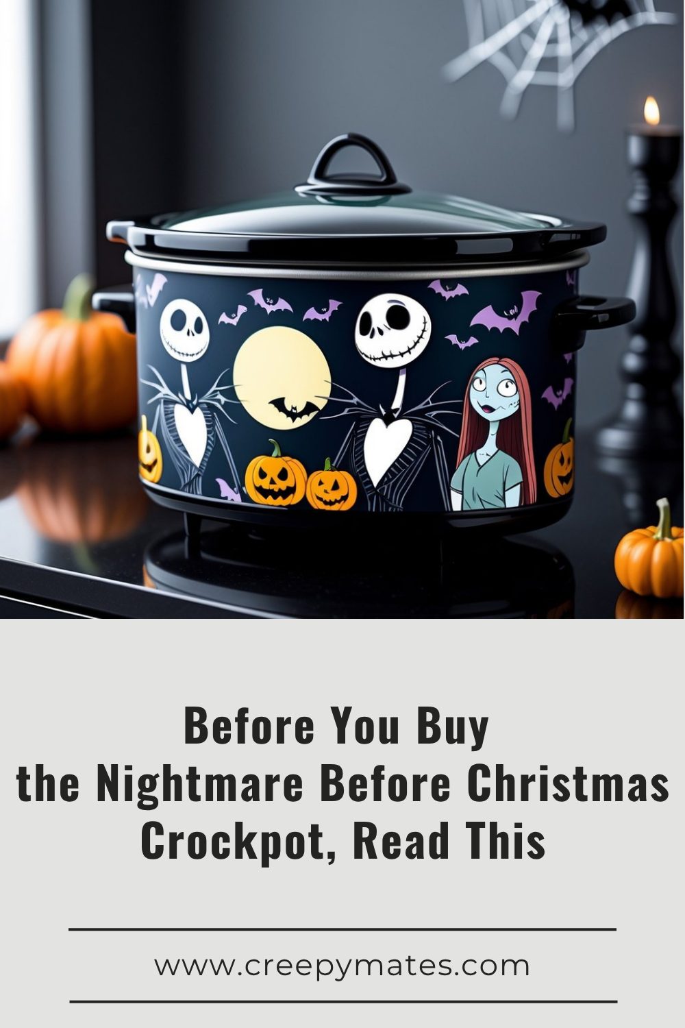 A Nightmare Before Christmas themed Crockpot on a table.